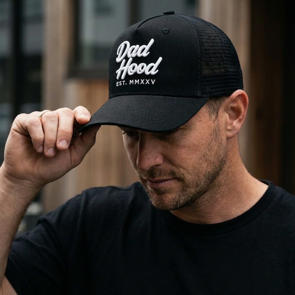 Dad Hood - Black Trucker Hat